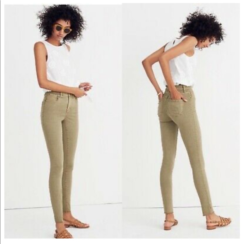 Madewell 9" High-Rise Skinny Jeans, green Size 27